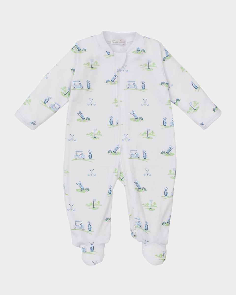 Boy's Fairway Foursome Zip Footie, Size Newborn-9M